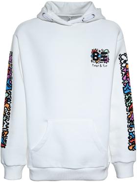 Hoodie Kapuze weiß bunt Blue Effect2